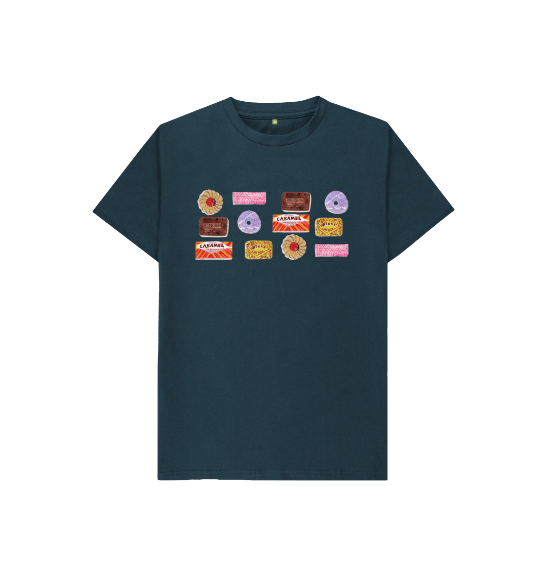 Denim Blue Printed Kids T-Shirt Front