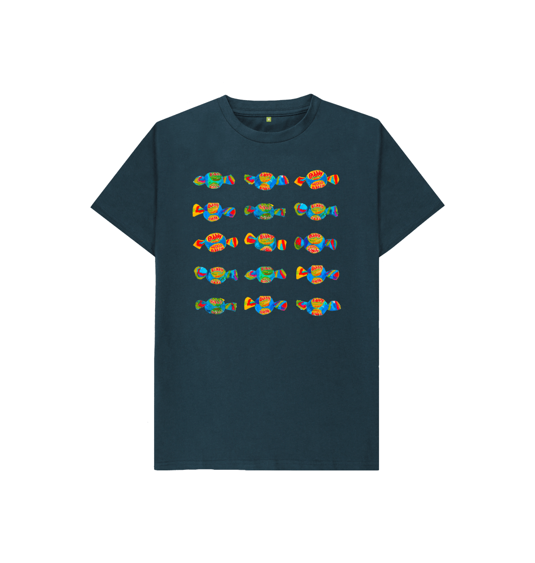 Denim Blue Printed Kids T-Shirt Front