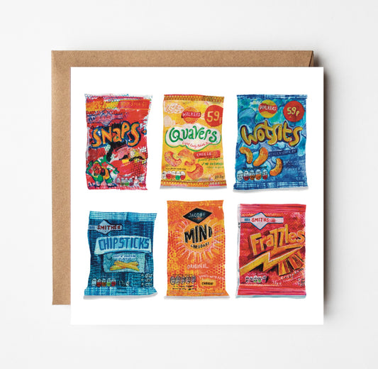 After Swim Snacks Greetings Card