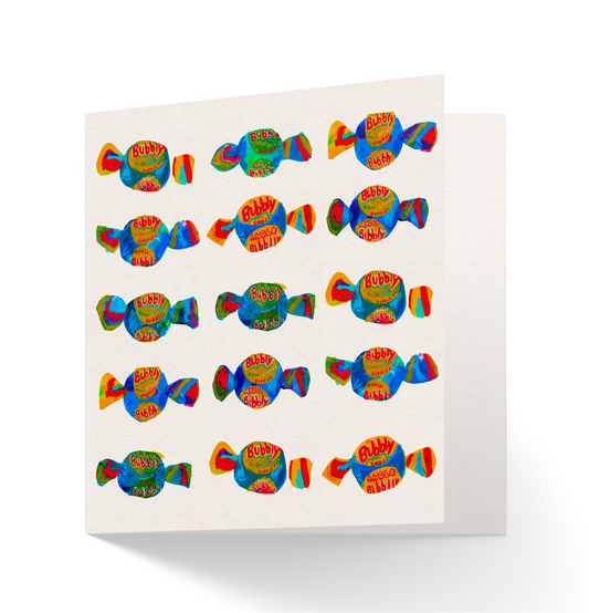 blowin' bubbles greetings card