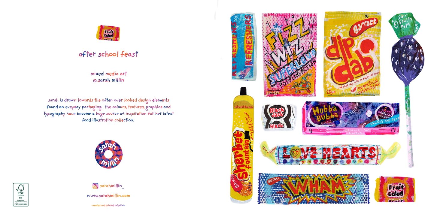 retro sweets collection of four greeting cards 7