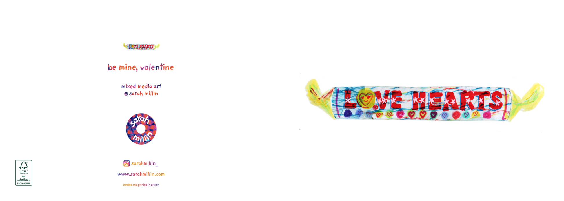 be mine, valentine greetings card - Greetings Card - Sarah Millin