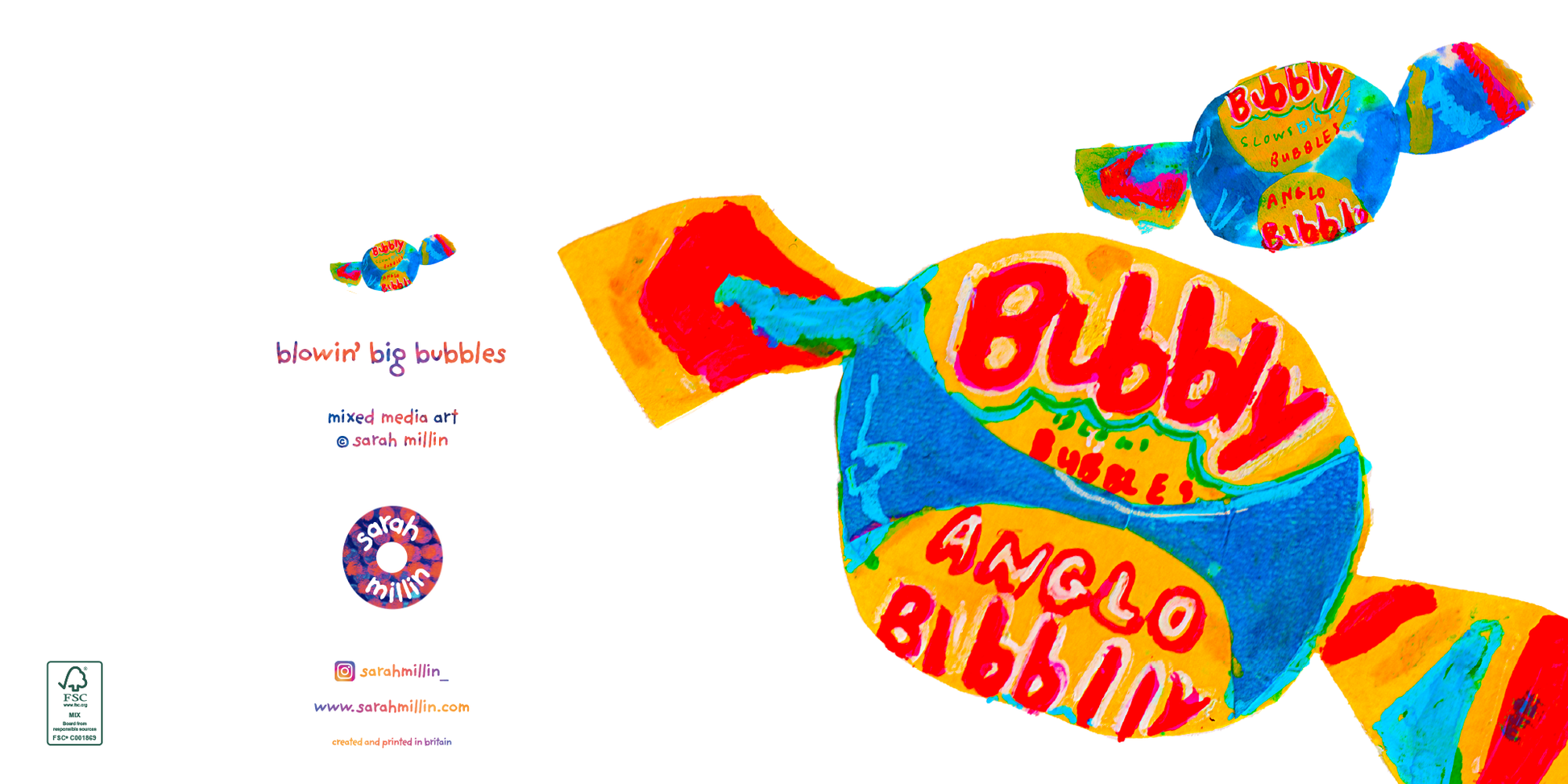 blowin' big bubbles greetings card - Greetings Card - Sarah Millin