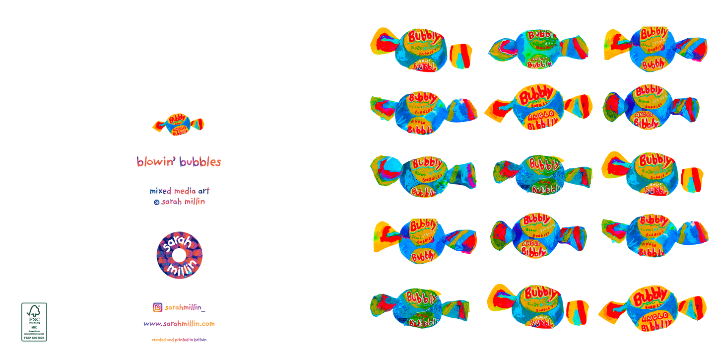 blowin' bubbles greetings card - Greetings Card - Sarah Millin