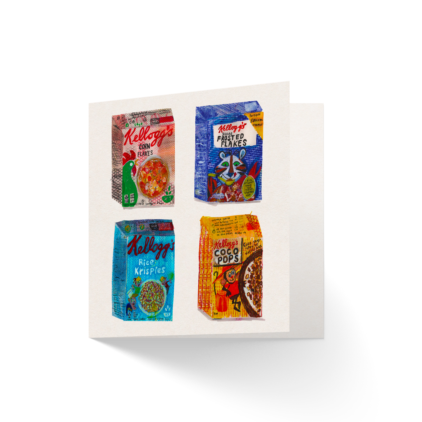 Retro food collection of four greeting cards