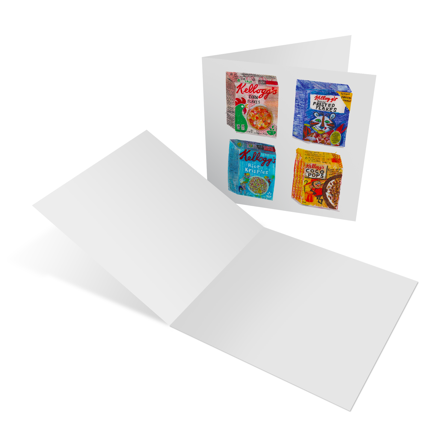 Retro food collection of four greeting cards