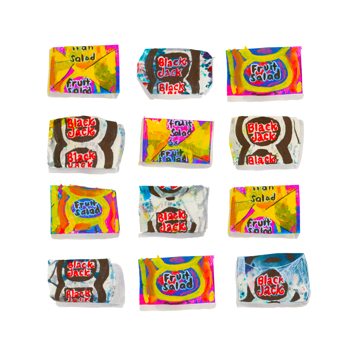 retro sweets collection of four greeting cards 7