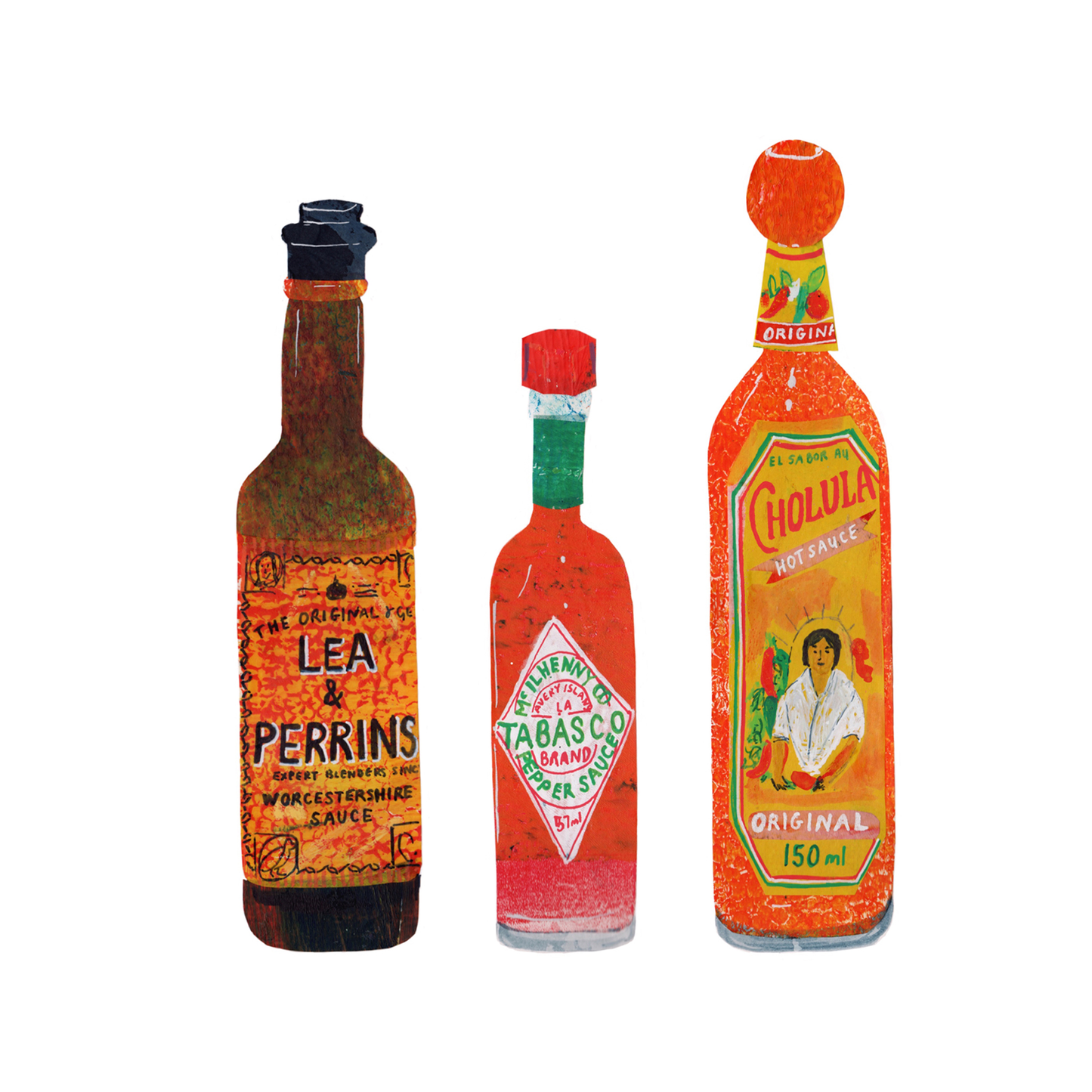 Retro food collection of four greeting cards