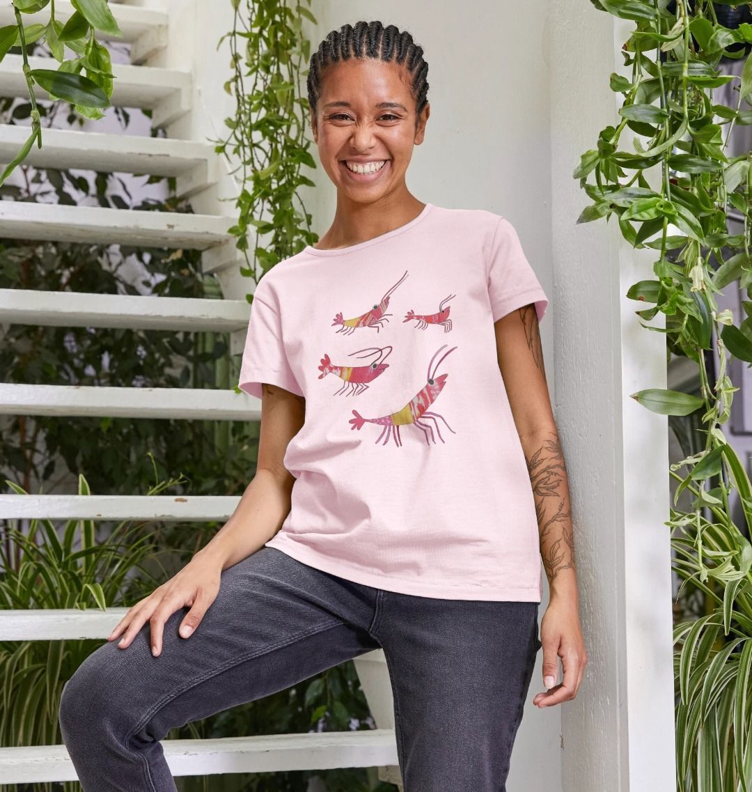 prawn party organic women's tee - Printed T-shirt - Sarah Millin