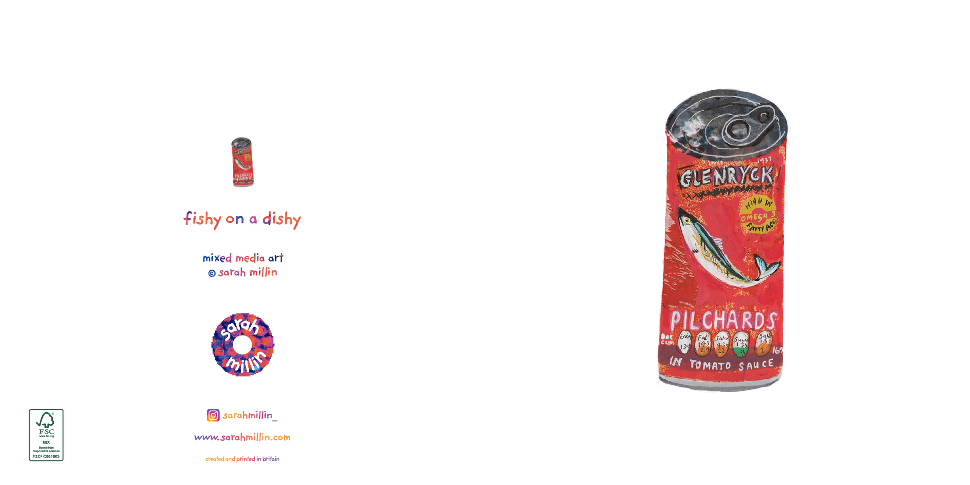 fishy on a dishy greetings card - Greetings Card - Sarah Millin