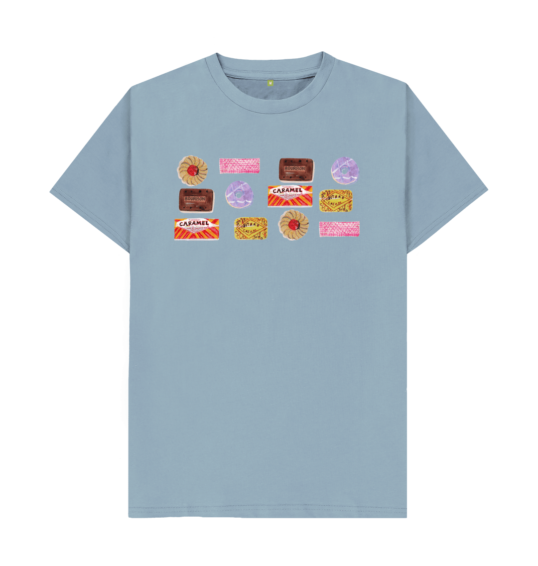 Stone Blue Printed T-shirt Front