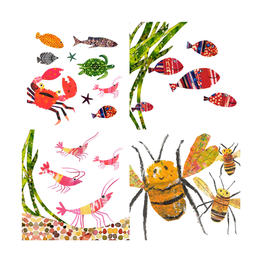 Nature collection of four greeting cards