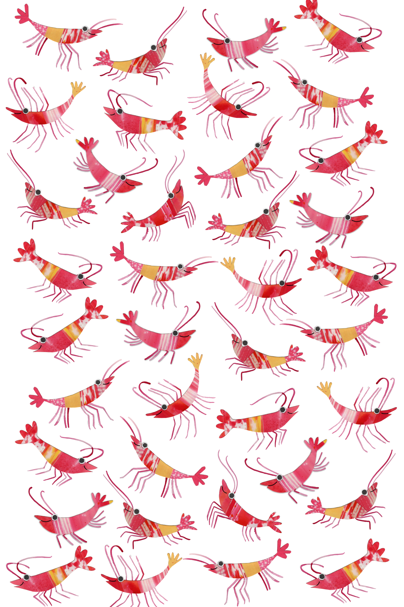 Prawn Party Organic Cotton Tea Towel