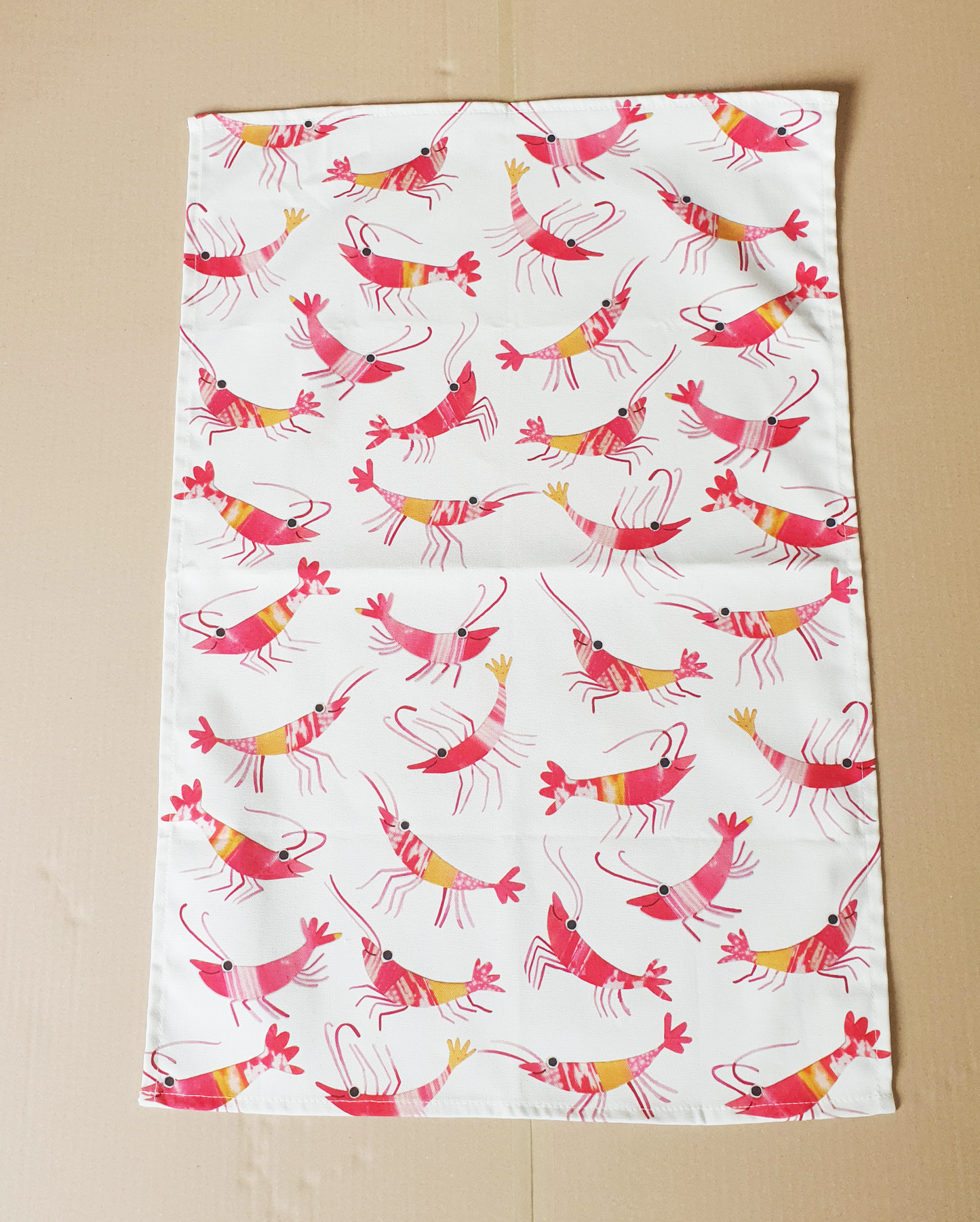 Prawn Party Organic Cotton Tea Towel