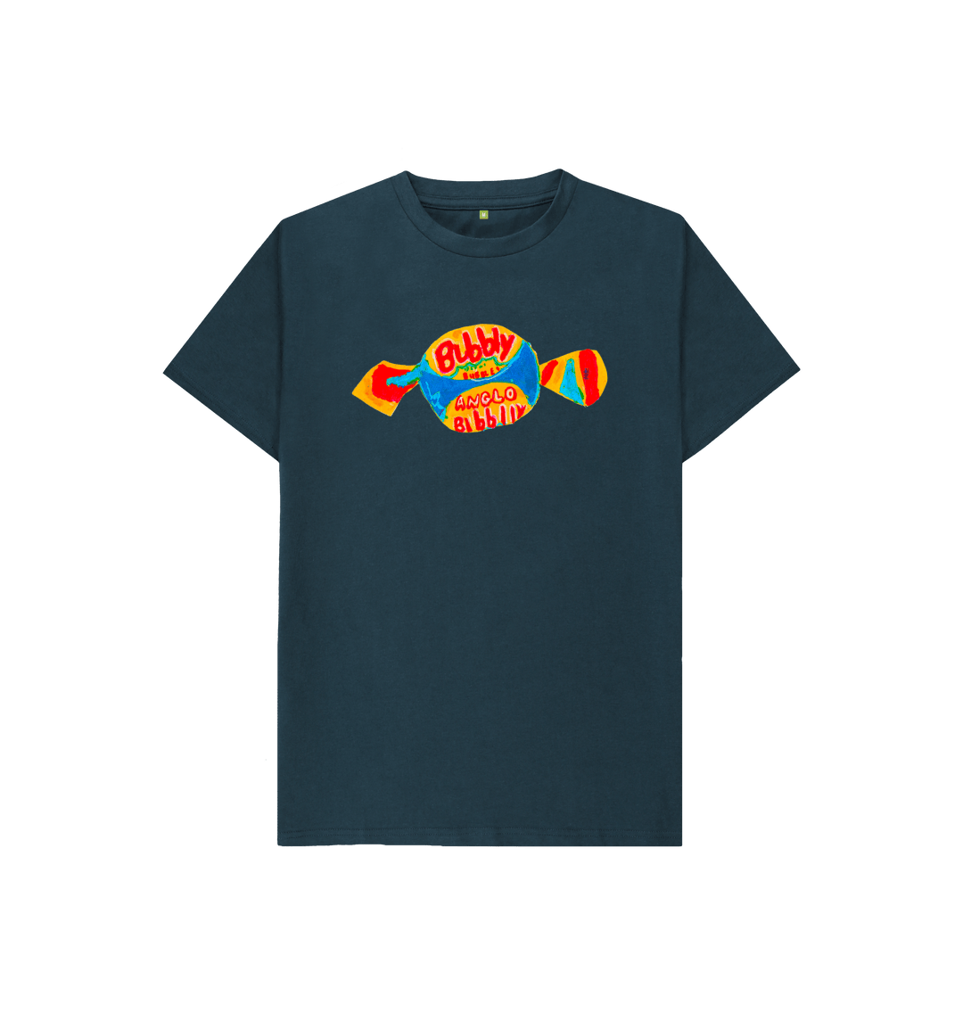 Denim Blue Printed Kids T-Shirt Front