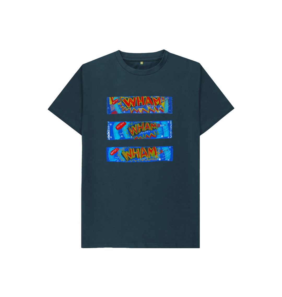 Denim Blue Printed Kids T-Shirt Front