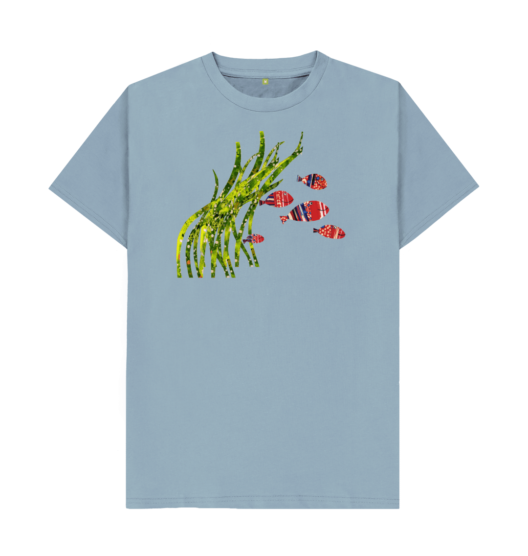 Stone Blue Printed T-shirt Front