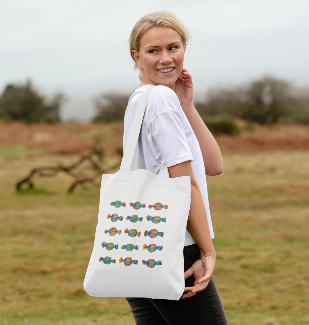 blowin' bubbles organic tote bag - Printed Bag - Sarah Millin