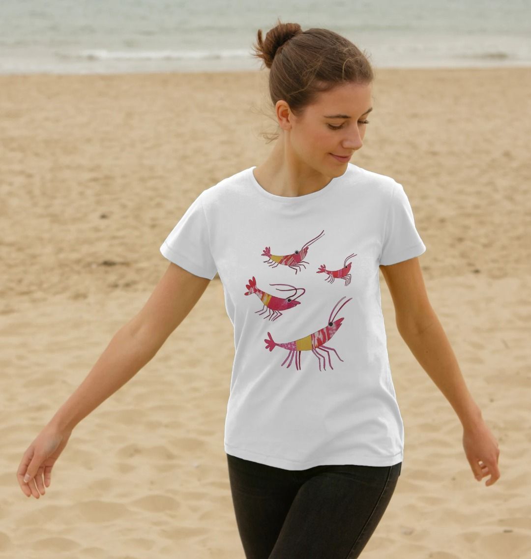 prawn party organic women's tee - Printed T-shirt - Sarah Millin