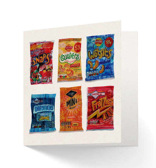 After Swim Snacks Greetings Card