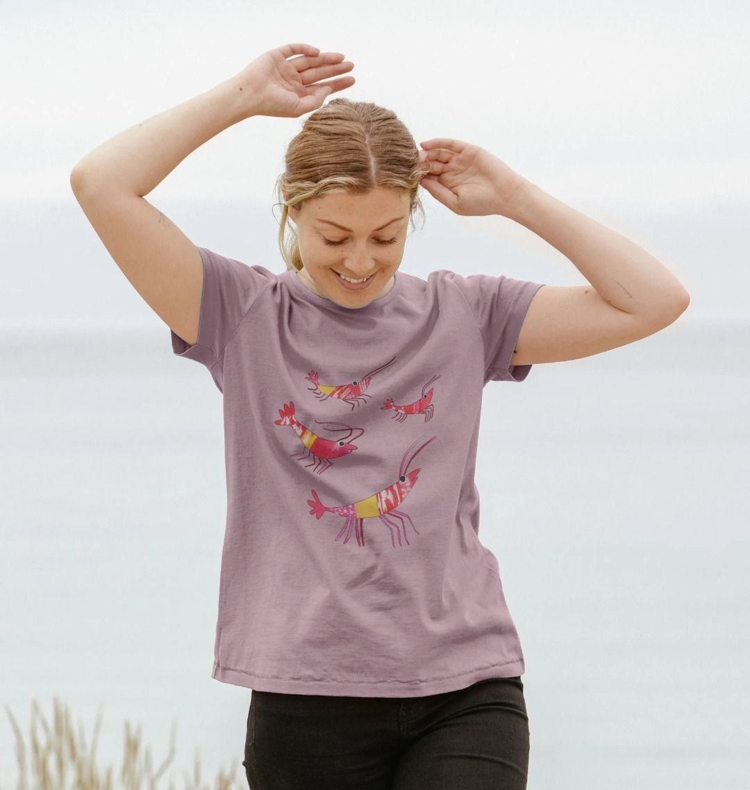 prawn party organic women's tee - Printed T-shirt - Sarah Millin