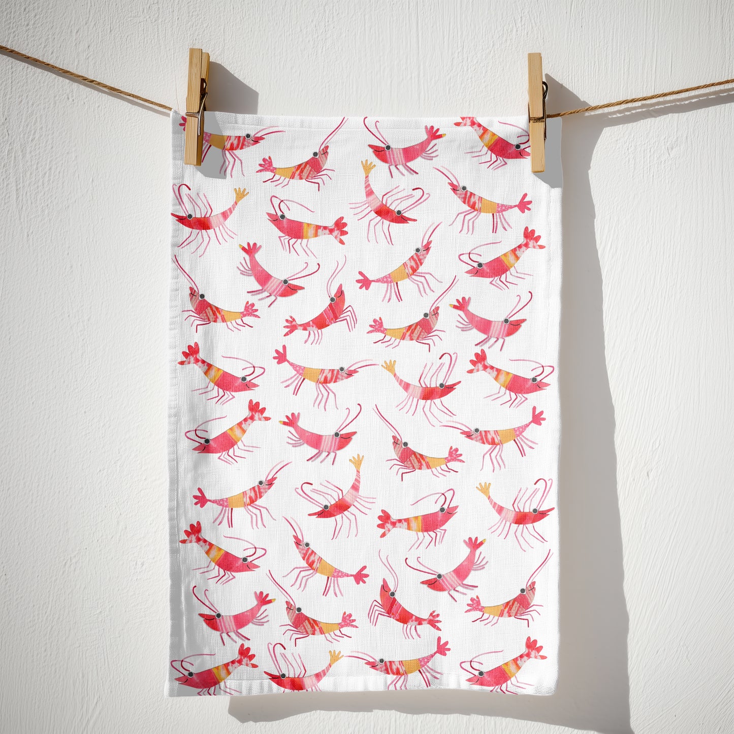 Prawn Party Organic Cotton Tea Towel