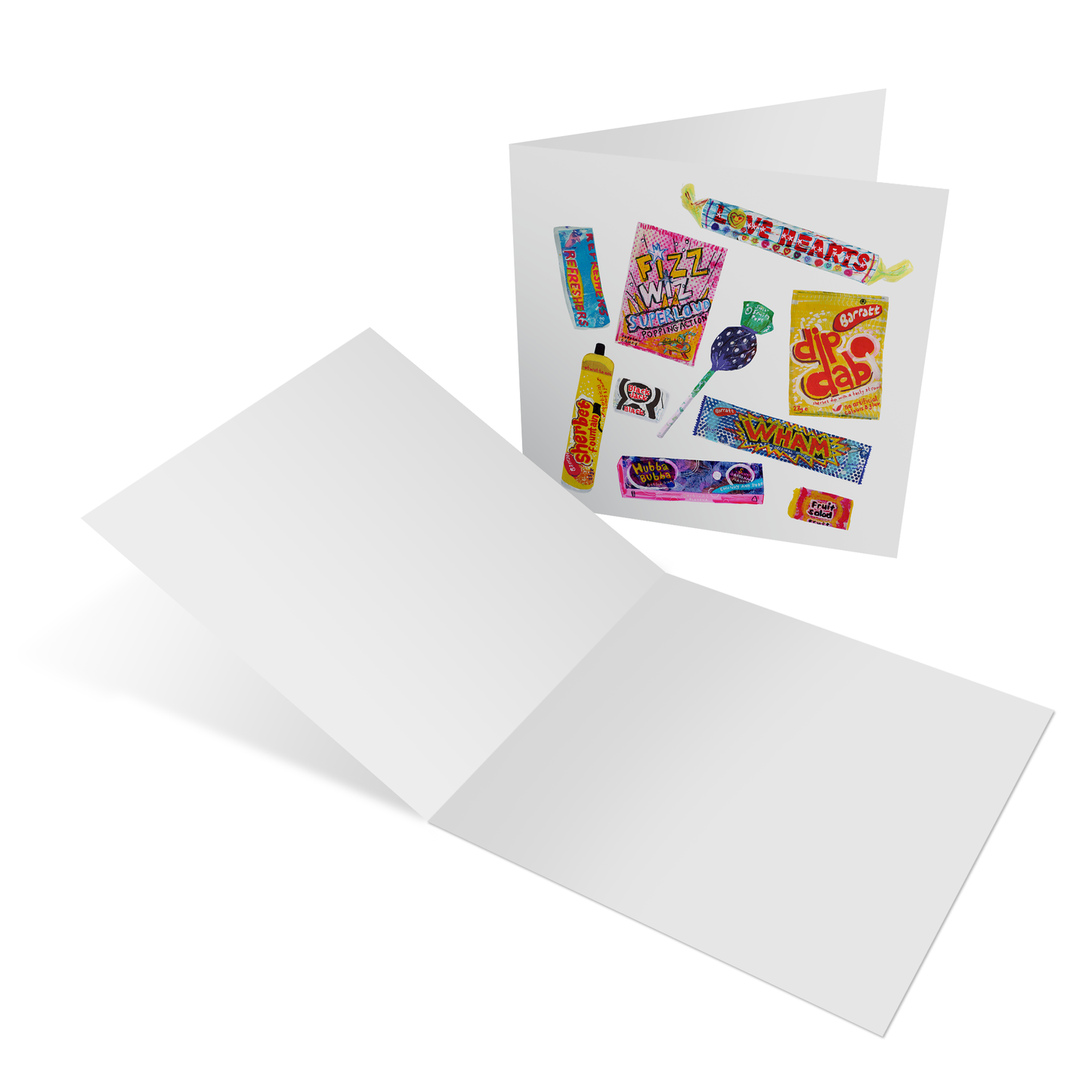 retro sweets collection of four greeting cards