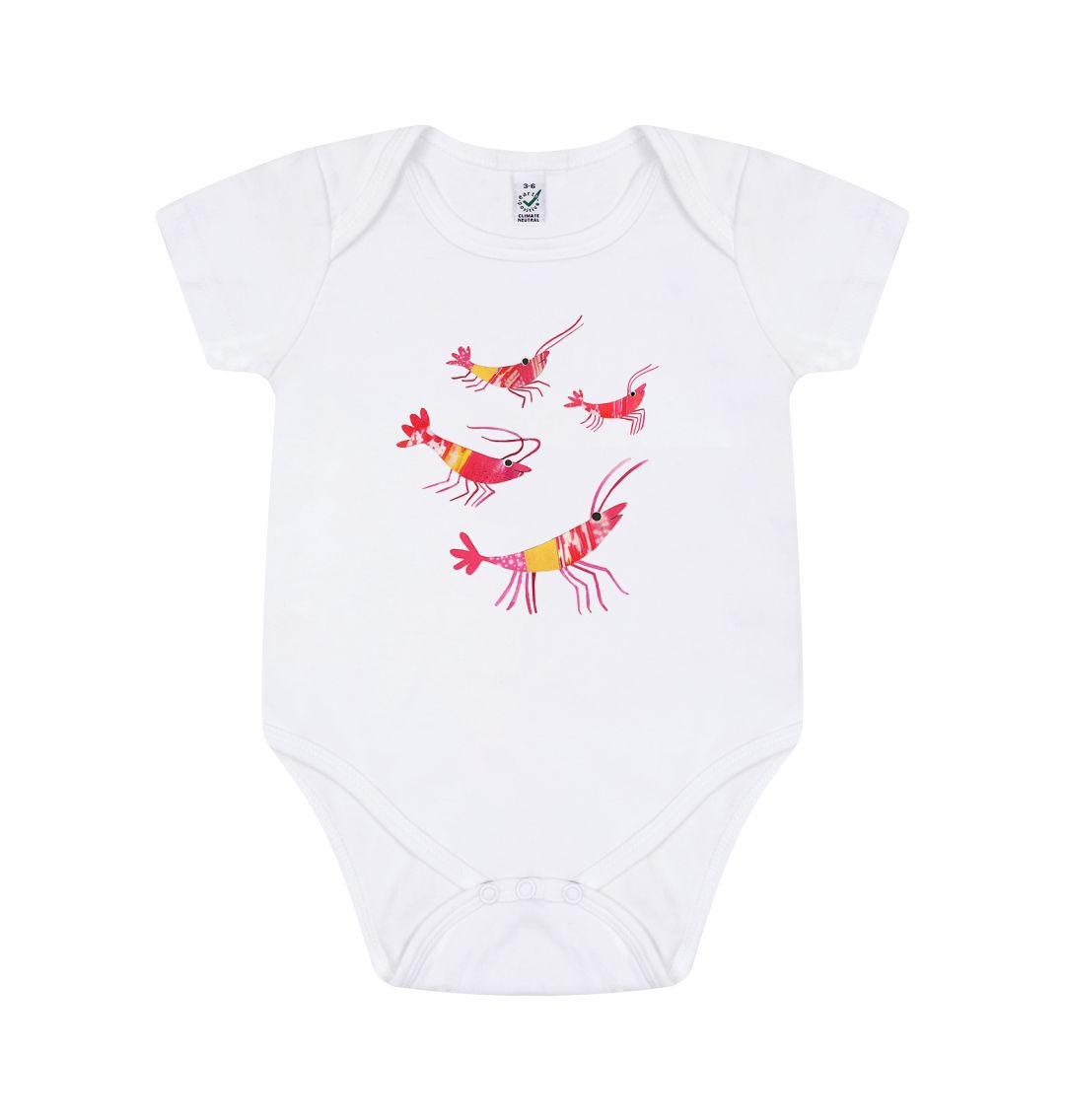 prawn party organic baby body suit - Printed Kids T-Shirt - Sarah Millin