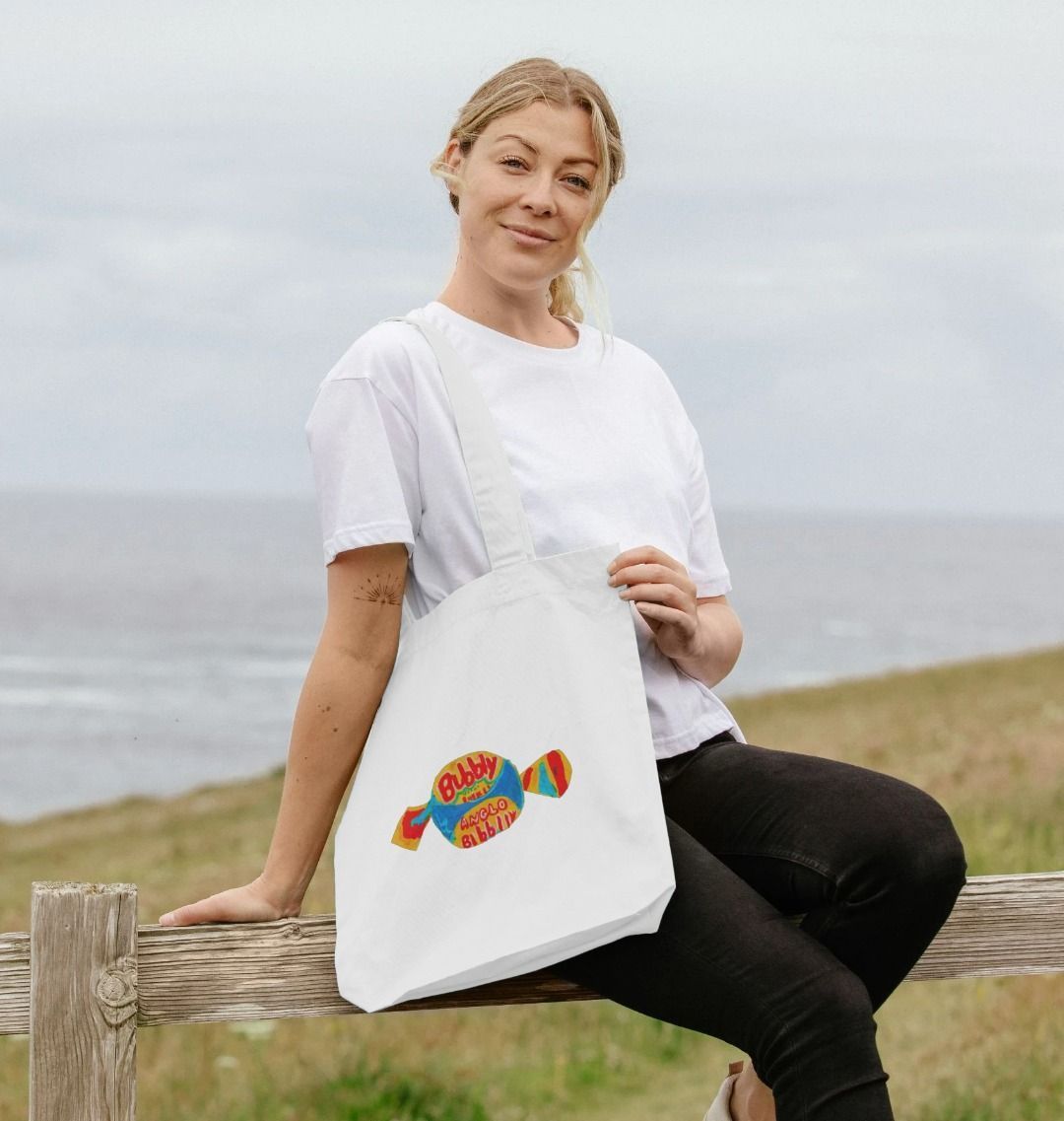 blowin' big bubbles organic tote bag - Printed Bag - Sarah Millin
