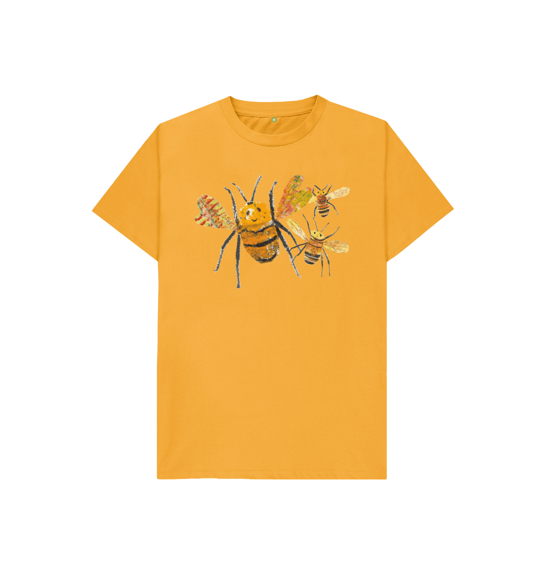 Mustard Printed Kids T-Shirt Front