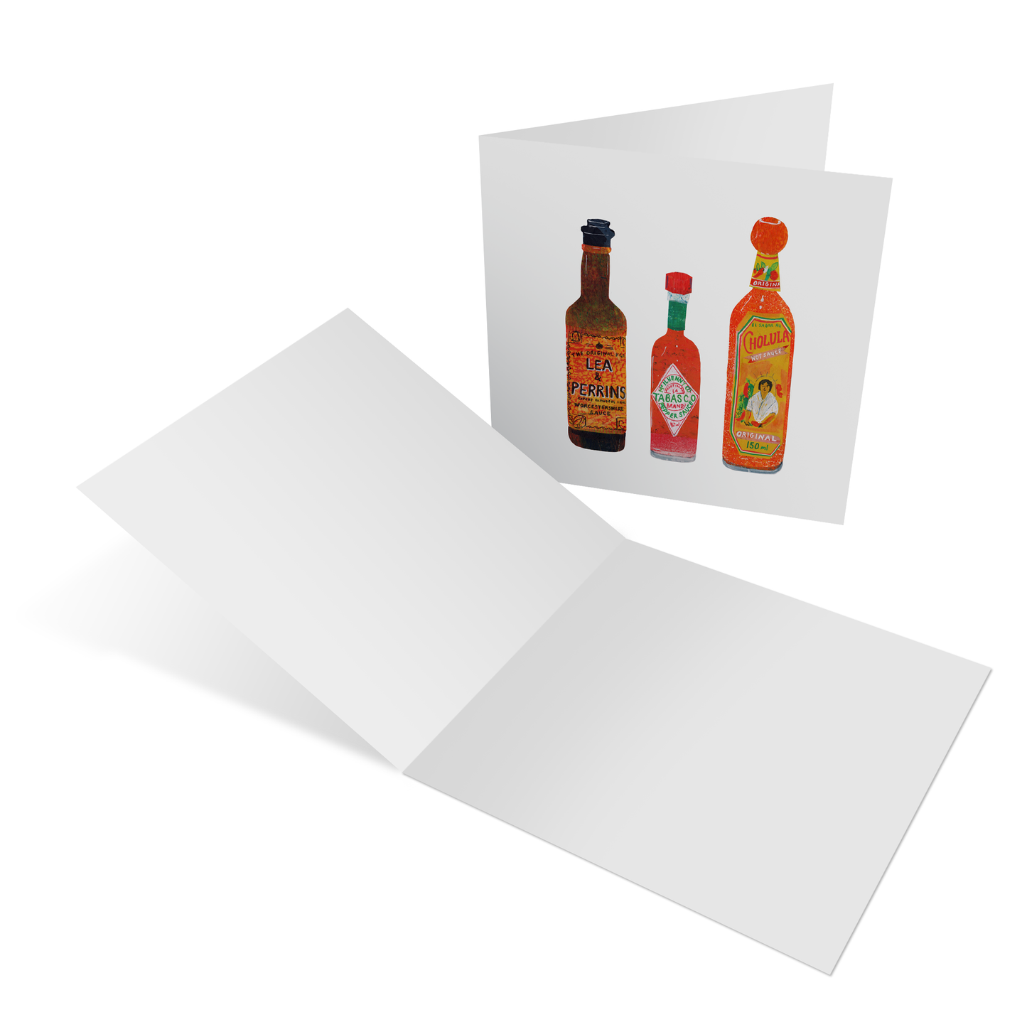 food collection of four greeting cards