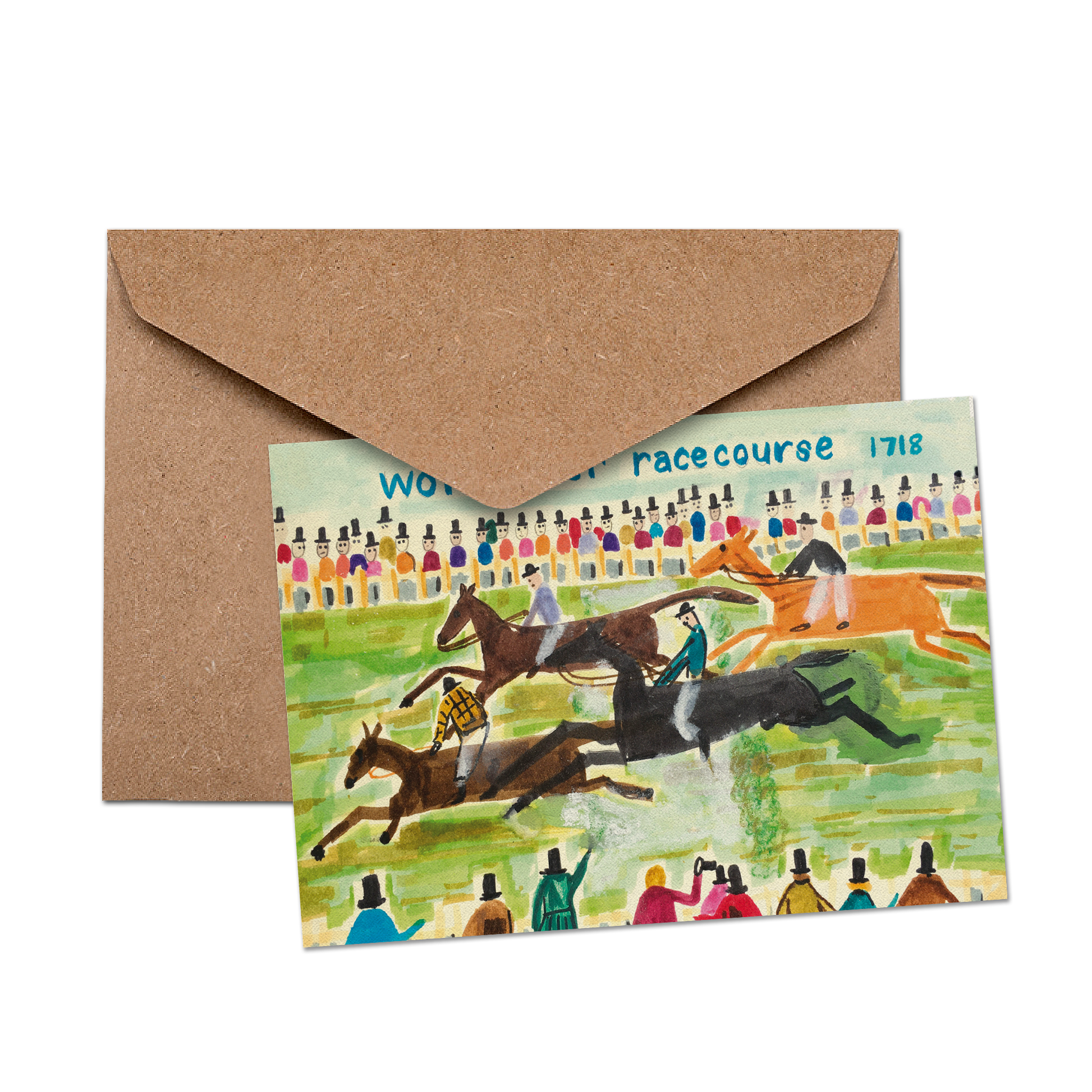 worcester racecourse 1718 greetings card - Greetings Card - Sarah Millin